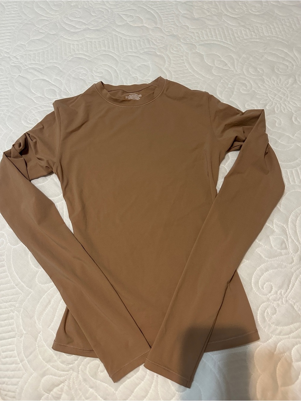 SKIMS Women's Long Sleeve Crew Top - Brown xs